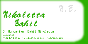 nikoletta bahil business card